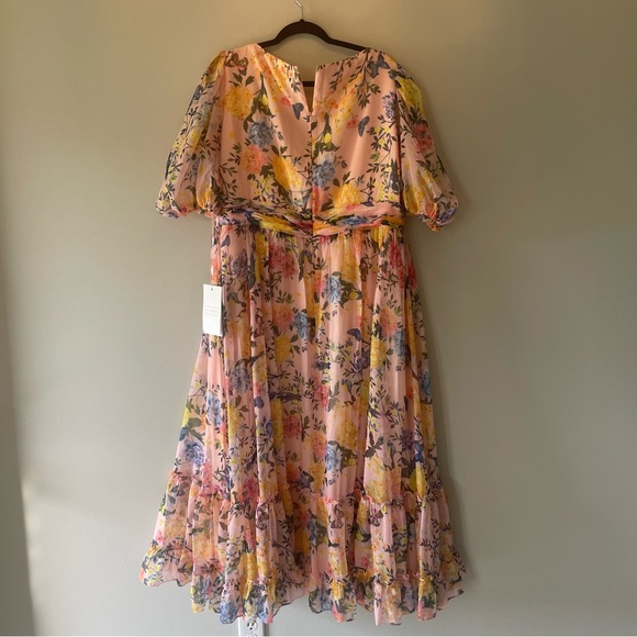 Mac Duggal - size 20 - Puff Sleeve Foral Print Dress - NWT - Picture 2 of 8